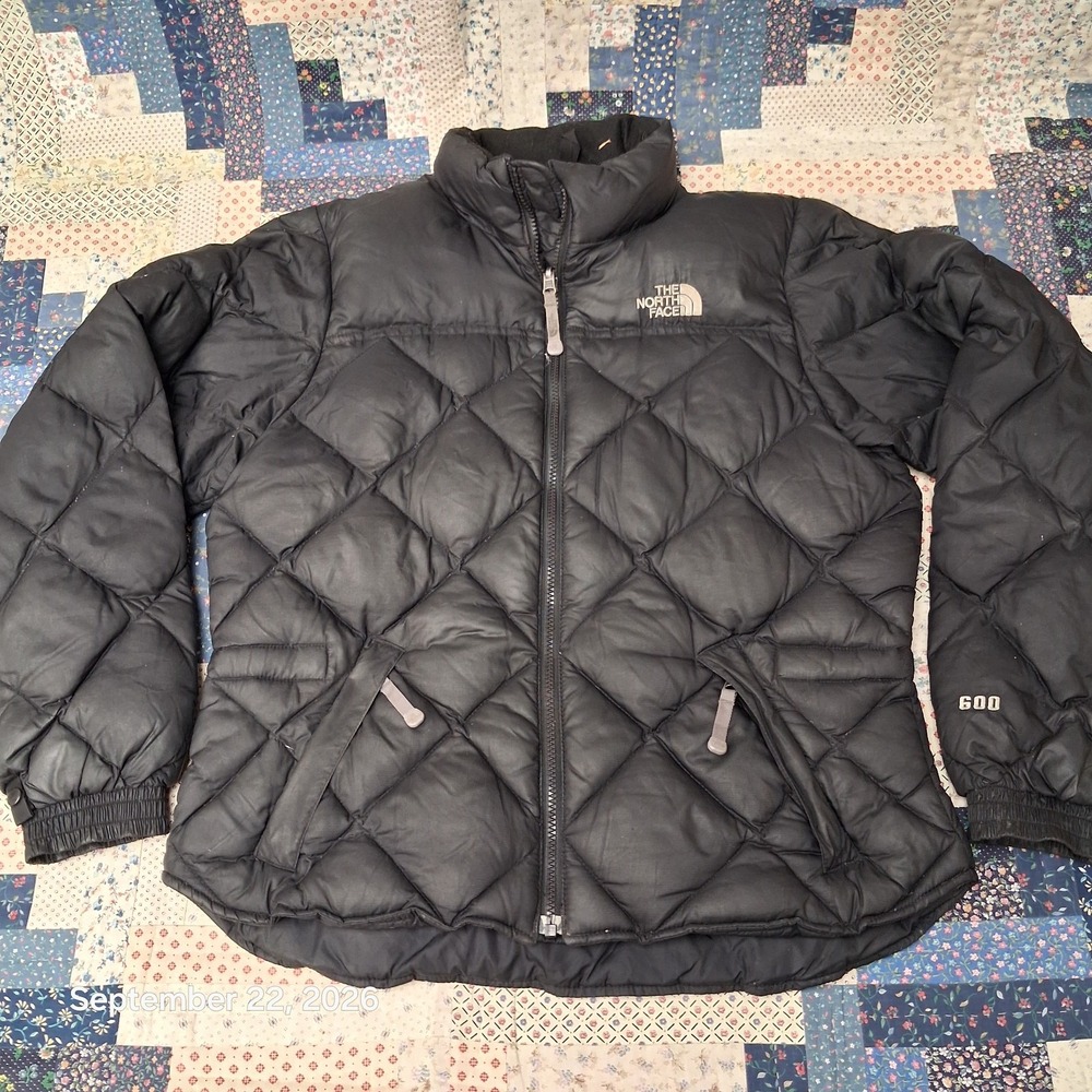 The North Face 600 Fill Goose Down Jacket Womens Medium M Black Quilted Puffer